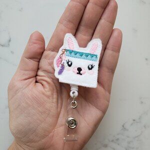 Llama Badge Reels, Nurse Teacher Retractable ID Badge Clips NWT handmade Medical